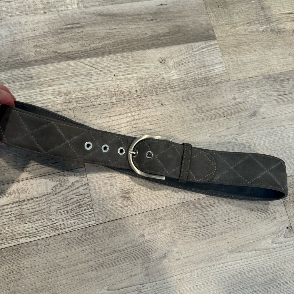 Tailored Sportsman Suede Quilted “C” belt